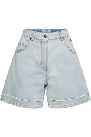 Msgm Dames, Korte broeken, Blauw, Maat: S Denim