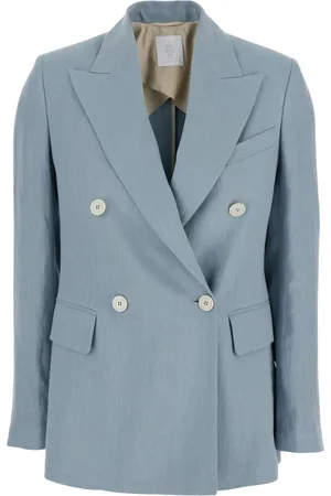 ELEVENTY Dames, Jassen, Blauw, Maat: M Linnen