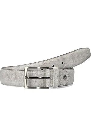 Floris van Bommel Heren, Accessoires, Grijs, Maat: 105 CM Leer