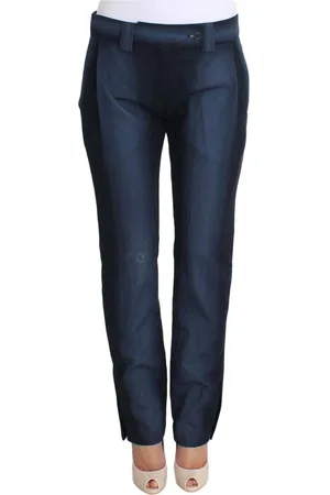 ERMANNO SCERVINO Dames, Broeken, Blauw, Maat: XS Katoen
