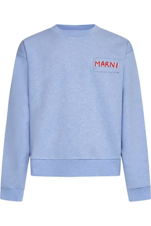 Marni Heren, Sweatshirts & Hoodies, Blauw, Maat: L Katoen