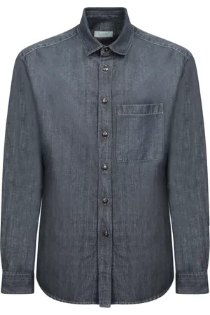 CANALI Heren, Overhemden, Blauw, Maat: M Denim