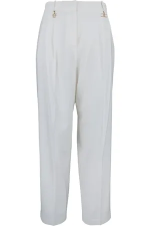 Elisabetta Franchi Dames, Broeken, Wit, Maat: M Viscose