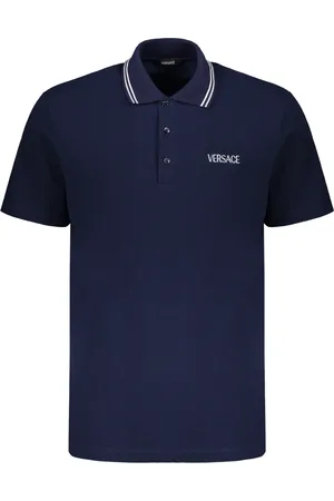 VERSACE Heren, Tops, Blauw, Maat: XL Katoen