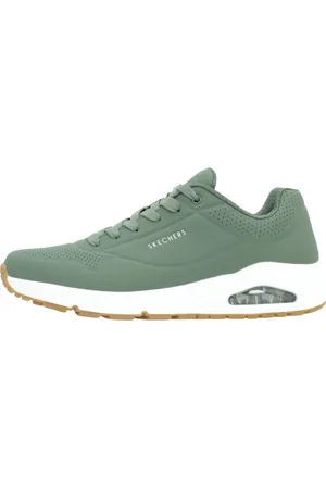Skechers Heren, Schoenen, Groen, Maat: 44 EU Leer