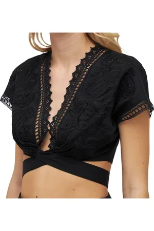 ERMANNO SCERVINO Dames, Tops, Zwart, Maat: M Katoen