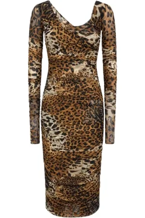 Roberto Cavalli Dames, Jurken, Bruin, Maat: M