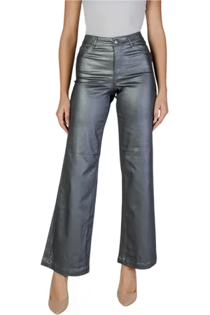 JACQUELINE DE YONG Dames, Broeken, Grijs, Maat: S Nylon