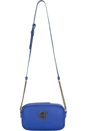 Roberto Cavalli Dames, Tassen, Blauw, Maat: ONE Size Katoen