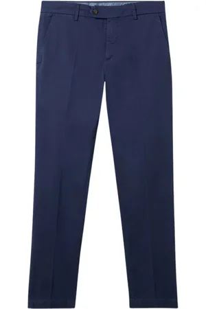 Brooks Brothers Heren, Broeken, Blauw, Maat: W34 Katoen