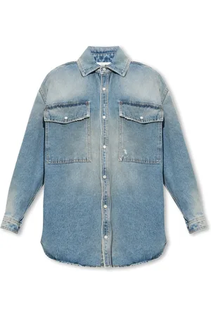 Palm Angels Dames, Blouses & Shirts, Blauw, Maat: S Denim