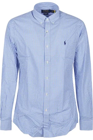 Ralph Lauren Heren, Overhemden, Blauw, Maat: M Katoen