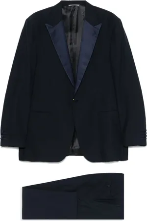 CANALI Heren, Pakken, Blauw, Maat: 2XL Wol