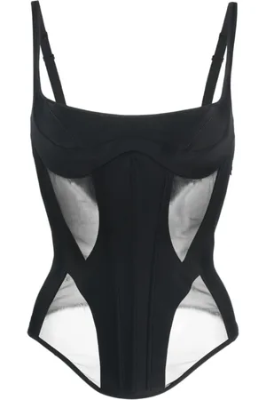 MUGLER Dames, Tops, Zwart, Maat: M Spandex