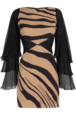 Roberto Cavalli Dames, Jurken, Bruin, Maat: S