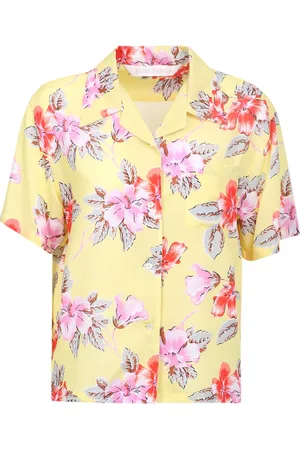 Palm Angels Dames, Blouses & Shirts, Geel, Maat: XS Viscose