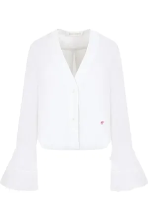 Palm Angels Dames, Blouses & Shirts, Wit, Maat: S