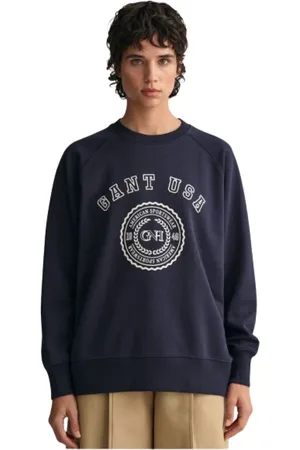 GANT Dames, Sweatshirts & Hoodies, Blauw, Maat: S Katoen