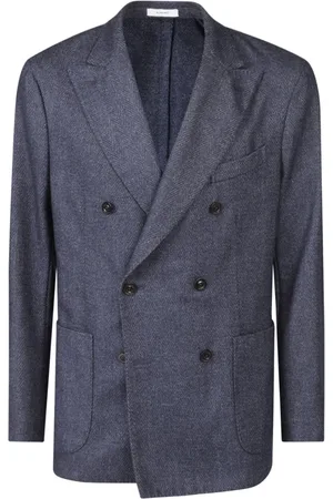 Boglioli Heren, Jassen, Blauw, Maat: XL Wol