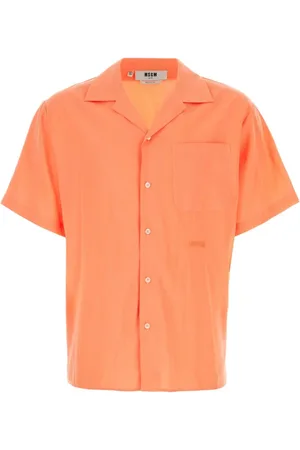 Msgm Heren, Overhemden, Oranje, Maat: L Viscose