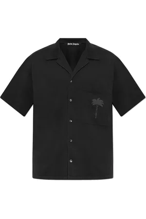 Palm Angels Heren, Overhemden, Zwart, Maat: L Katoen