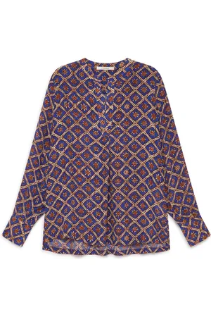 Maliparmi Dames, Blouses & Shirts, Blauw, Maat: L Viscose