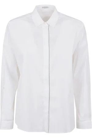 Brunello Cucinelli Dames, Blouses & Shirts, Wit, Maat: S Katoen