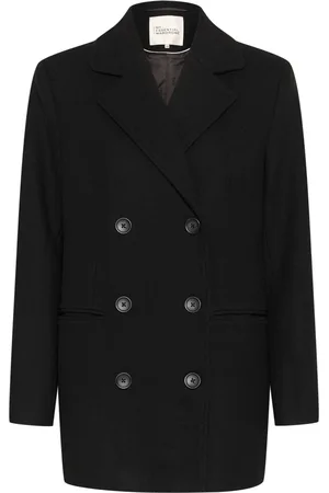 My Essential Wardrobe Dames, Mantels, Zwart, Maat: XS Wol