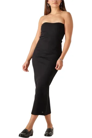 Calvin Klein Dames, Jurken, Zwart, Maat: XL Katoen