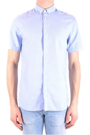 Fred Perry Heren, Overhemden, Blauw, Maat: S