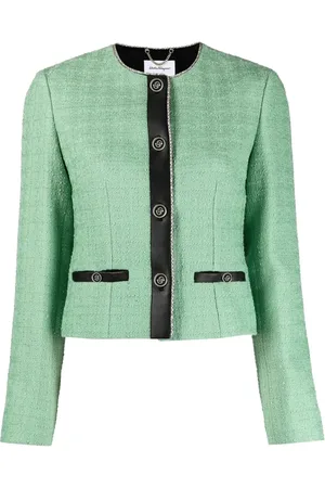 Salvatore Ferragamo Dames, Jassen, Groen, Maat: S Tweed