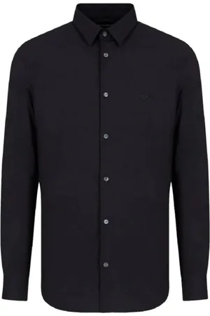 Emporio Armani Heren, Overhemden, Blauw, Maat: L Katoen