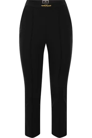 Elisabetta Franchi Dames, Broeken, Zwart, Maat: XL Satijn