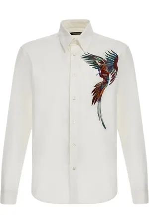 Roberto Cavalli Heren, Overhemden, Wit, Maat: L Katoen