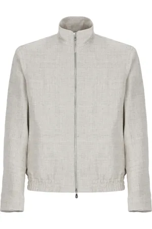 Brunello Cucinelli Heren, Jassen, Grijs, Maat: M Linnen