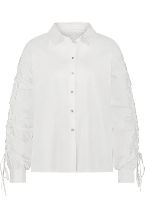 NUKUS Dames, Blouses & Shirts, Wit, Maat: 3XL Katoen