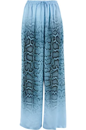 ERMANNO SCERVINO Dames, Broeken, Blauw, Maat: S Zijde
