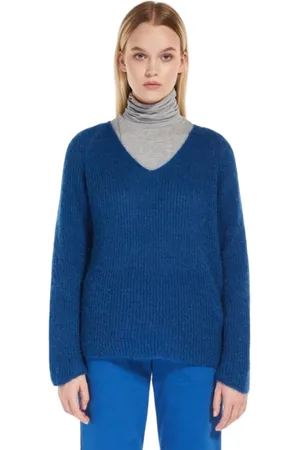 Max Mara Dames, Truien, Blauw, Maat: L