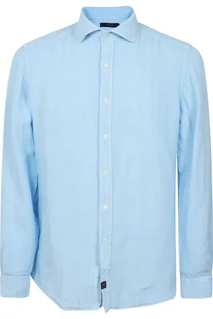 FAY Heren, Overhemden, Blauw, Maat: 2XL Linnen