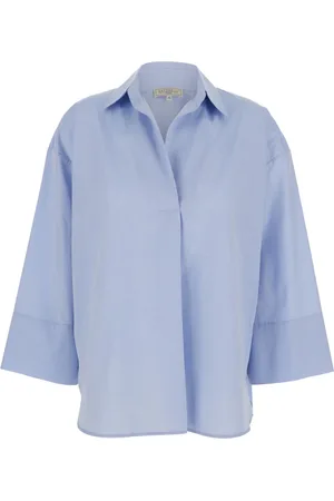 ANTONELLI Dames, Blouses & Shirts, Blauw, Maat: M Katoen