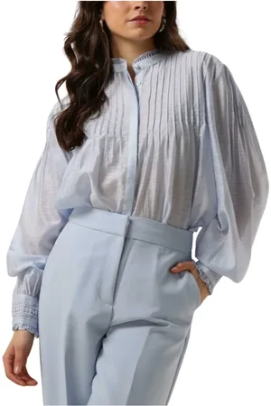Aaiko Dames, Blouses & Shirts, Blauw, Maat: XS Denim