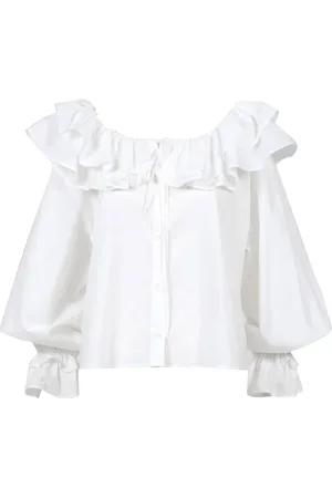Msgm Dames, Blouses & Shirts, Wit, Maat: S Katoen