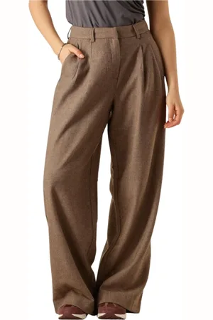 Moss Copenhagen Dames, Broeken, Bruin, Maat: XL