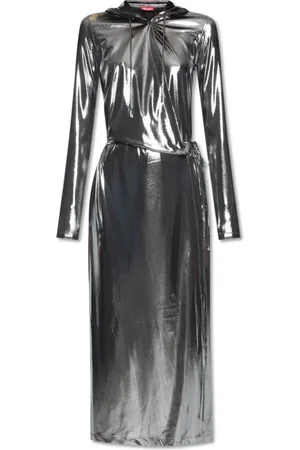 Diesel Dames, Jurken, Grijs, Maat: 2XS