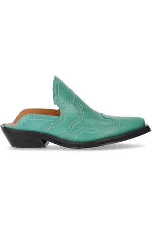 Ganni Dames, Schoenen, Groen, Maat: 36 EU Leer