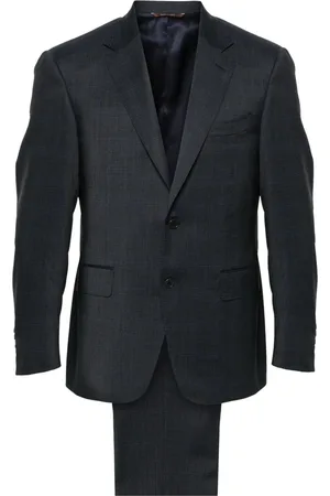 CANALI Heren, Mantels, Blauw, Maat: L Wol