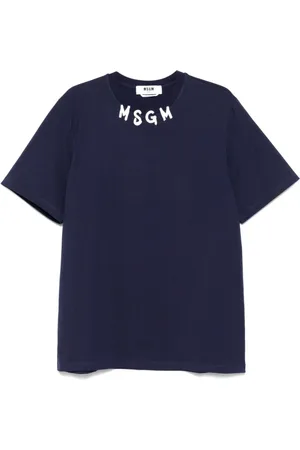 Msgm Heren, Tops, Blauw, Maat: S Katoen