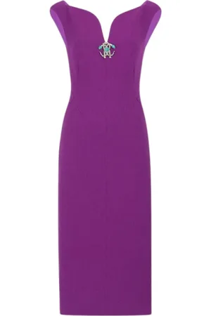 Roberto Cavalli Dames, Jurken, Paars, Maat: XS Wol