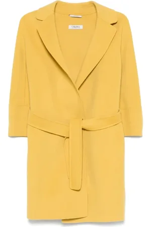 Max Mara Dames, Mantels, Geel, Maat: S Wol