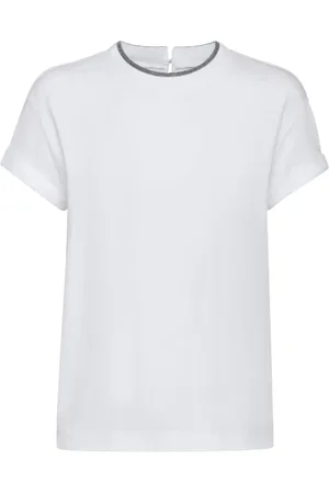Brunello Cucinelli Dames, Tops, Wit, Maat: L Katoen